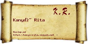 Kanyó Rita névjegykártya