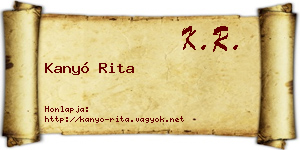 Kanyó Rita névjegykártya