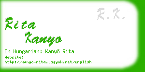 rita kanyo business card