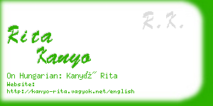 rita kanyo business card